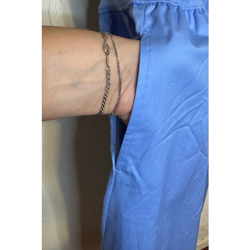 Old Navy Mixed Media Fit & Flare Sleeveless Midi Dress Blue Size Large - Picture 6 of 6